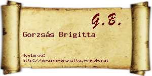 Gorzsás Brigitta névjegykártya